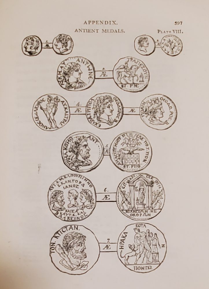 Images of medals/coins (front and back) from antiquity.