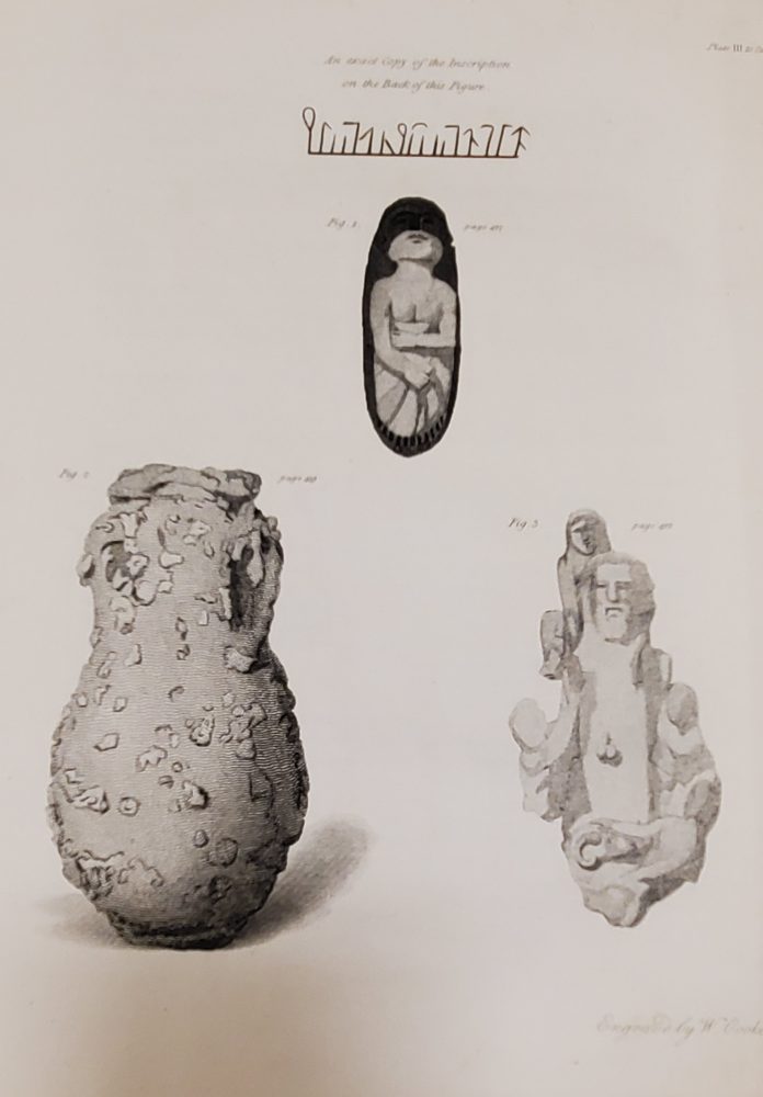 Engravings of archaeological objects.
