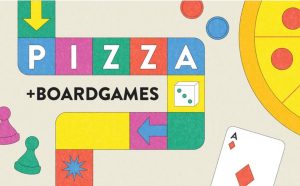 Pizza & Board games with SUA logo 