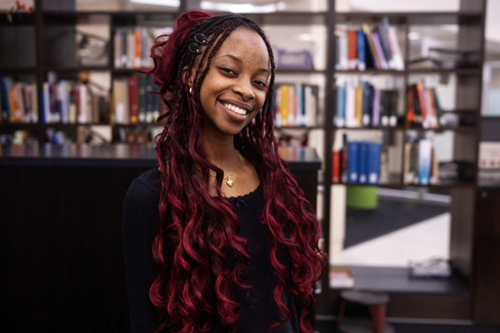 Gabriella Gitobu poses for a portrait in Wilson Library on Wednesday, April 8, 2026, in Minneapolis, Minnesota. (Photo/Adria Carpenter)