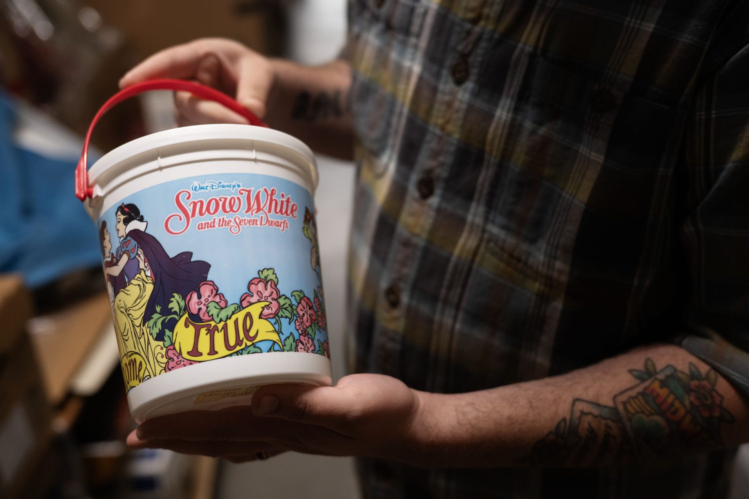 A bucket from Disney's "Snow White and the Seven Dwarves," photographed on Friday, May 22, 2026, in Minneapolis, Minnesota. (Photo/Adria Carpenter)