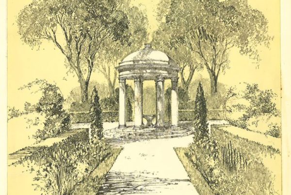 covered fountain illustration